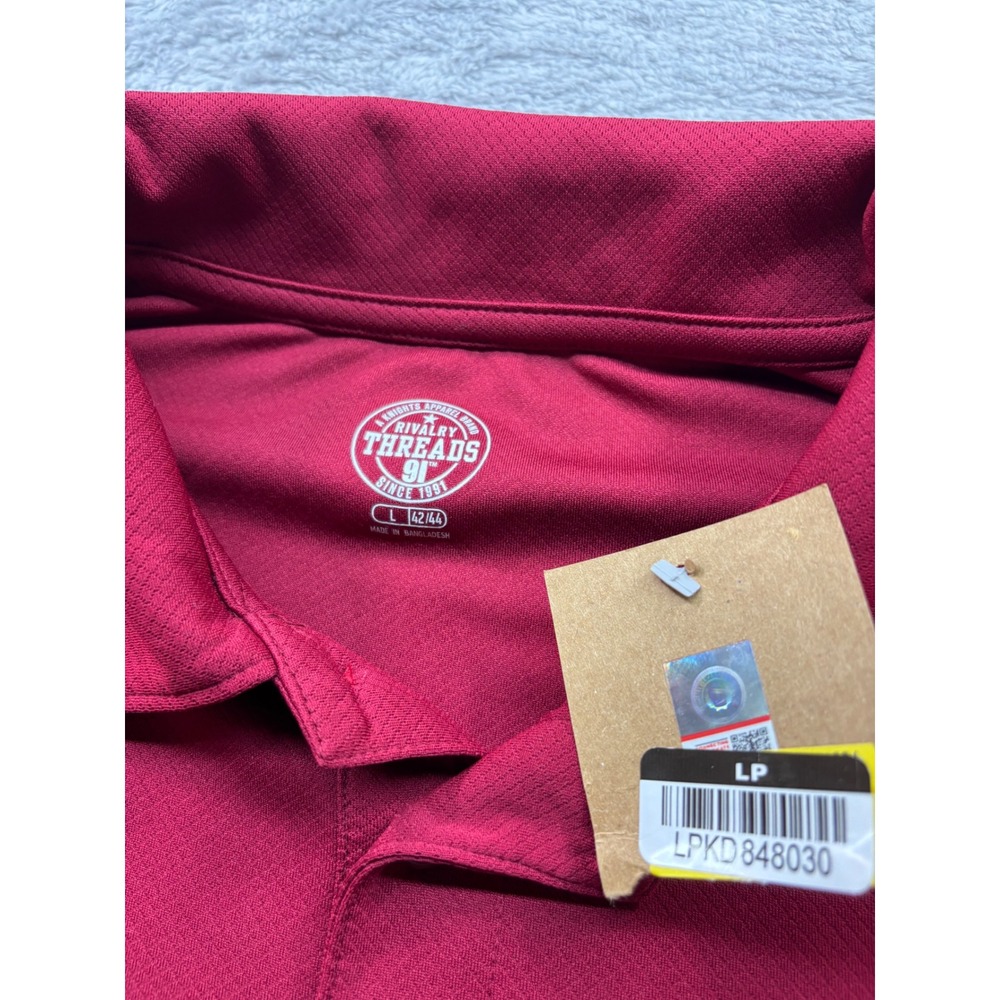 Iowa State Cyclones Mens Large Red Performance Mesh Polo Shirt Rivalry Threads - Picture 4 of 4